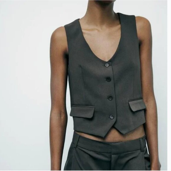 NWT ZARA 2 PIECES MATCH SET TAILORED VEST + PLEATED PANTS - Picture 2 of 13